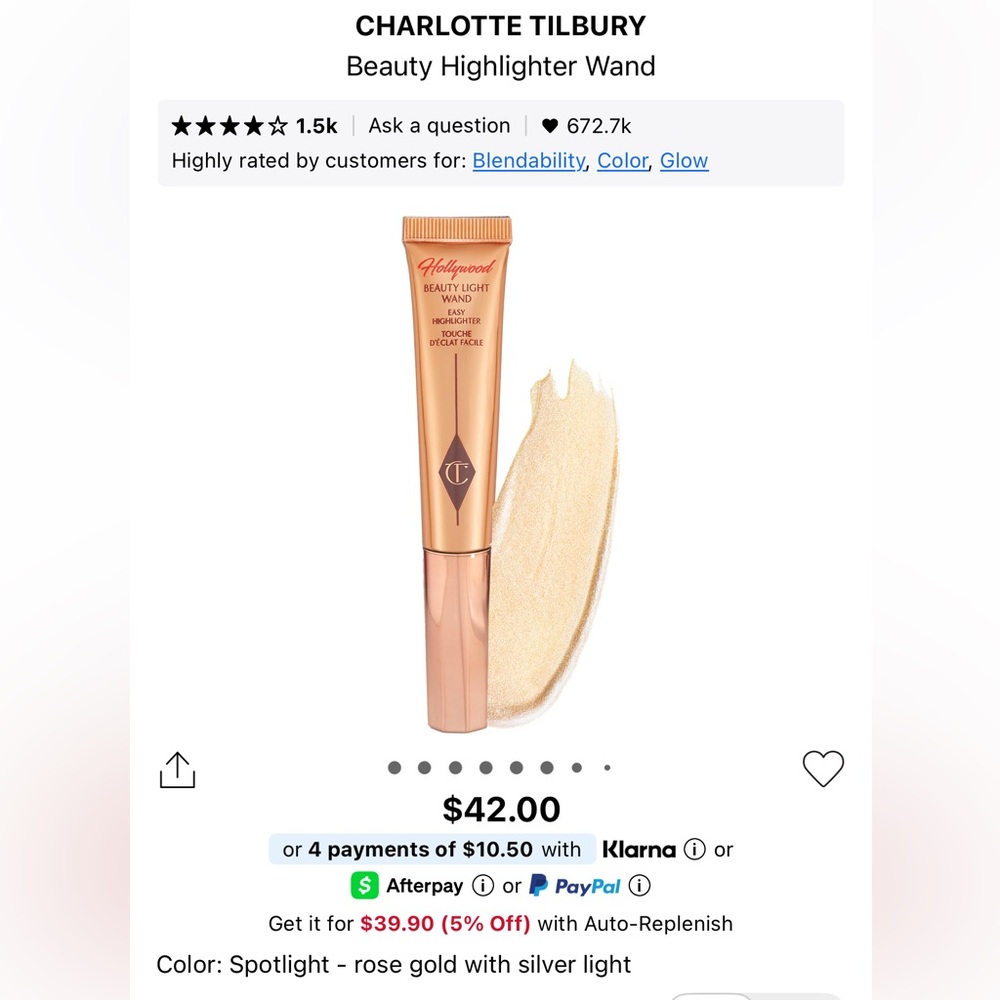 Charlotte Tilbury Highlighter Wand in Spotlight